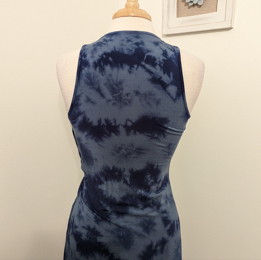 Tart Twist Knot Tie Dye Maxi Dress Blue Medium - Picture 6 of 8
